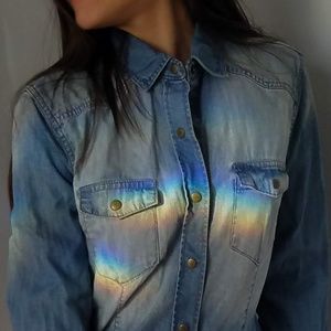 Chambray Button Up with Bronze Buttons